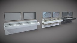 Bathroom sinks bathroom, apocalyptic, gameprop, sink, toilet, wc, postapocalyptic, taps, unrealengine, bathroomsink, bathroom_accessories, pbr, gameasset, rustyscruby, publicbathroom