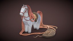 A Coloured Horsey - 3D hard-surface, props, illustration, 2dto3d, 2d-to-3d, organicmodeling, substancepainter, maya, modeling, texturing, 3d, substance-painter, stylized