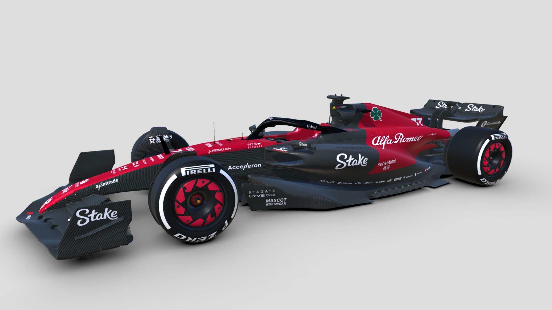 F1 2023 Alfa Romeo Stake C43 
High poly 3D model
Launch livery
Valtteri Bottas