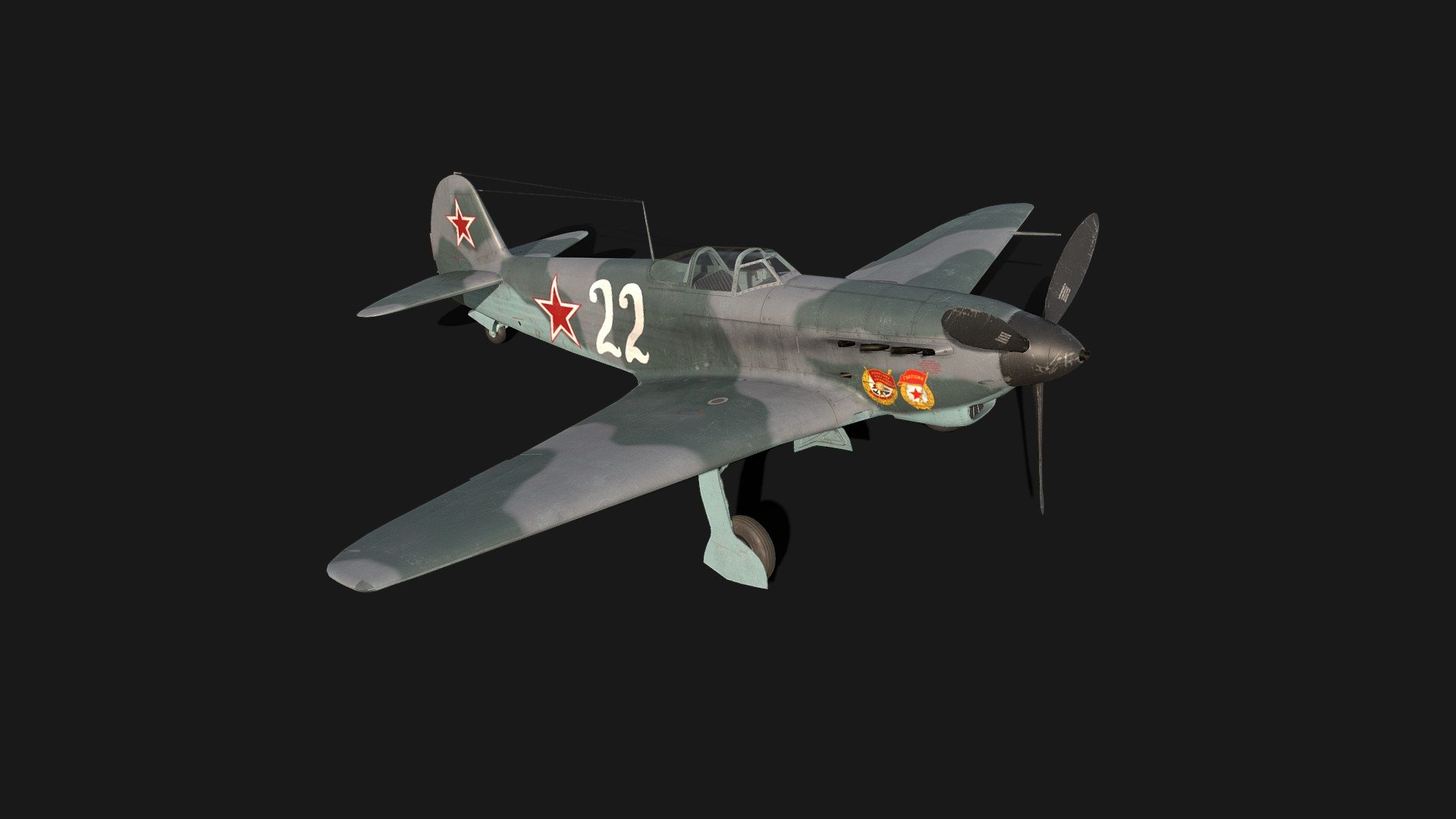 The Yakovlev Yak-9 is a single-engine, single-seat multipurpose fighter aircraft used by the Soviet Union and its allies during World War II and the early Cold War.
The Yak-9 was manoeuvrable at high speeds when flying at low and medium altitudes and was also easy to control, qualities that allowed it to be one of most produced Soviet fighters of World War II.