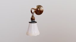 1910's Wall Lamp lamp, 1910, substancepainter, substance, maya, wall, fakeplant