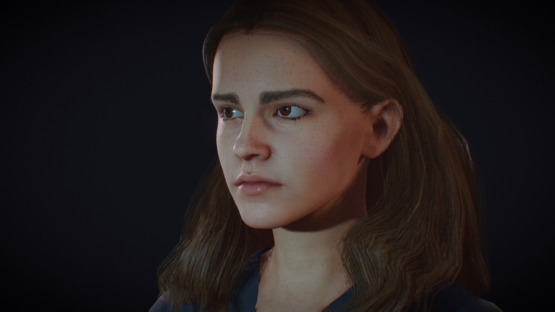 Woman in skirt. Model in Blender file. Fully rigged. SSS subsurface scattering. mixamo bone names for animation.
