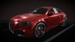 AUDI TT RS 2013 scene, porsche, red, audi, german, r8, tt, parking, 2013, rs, low-poly-model, sport-car, low-poly-art, low-poly-game-assets, low-poly-car, audi-tt, low-poly, vehicle, car, street