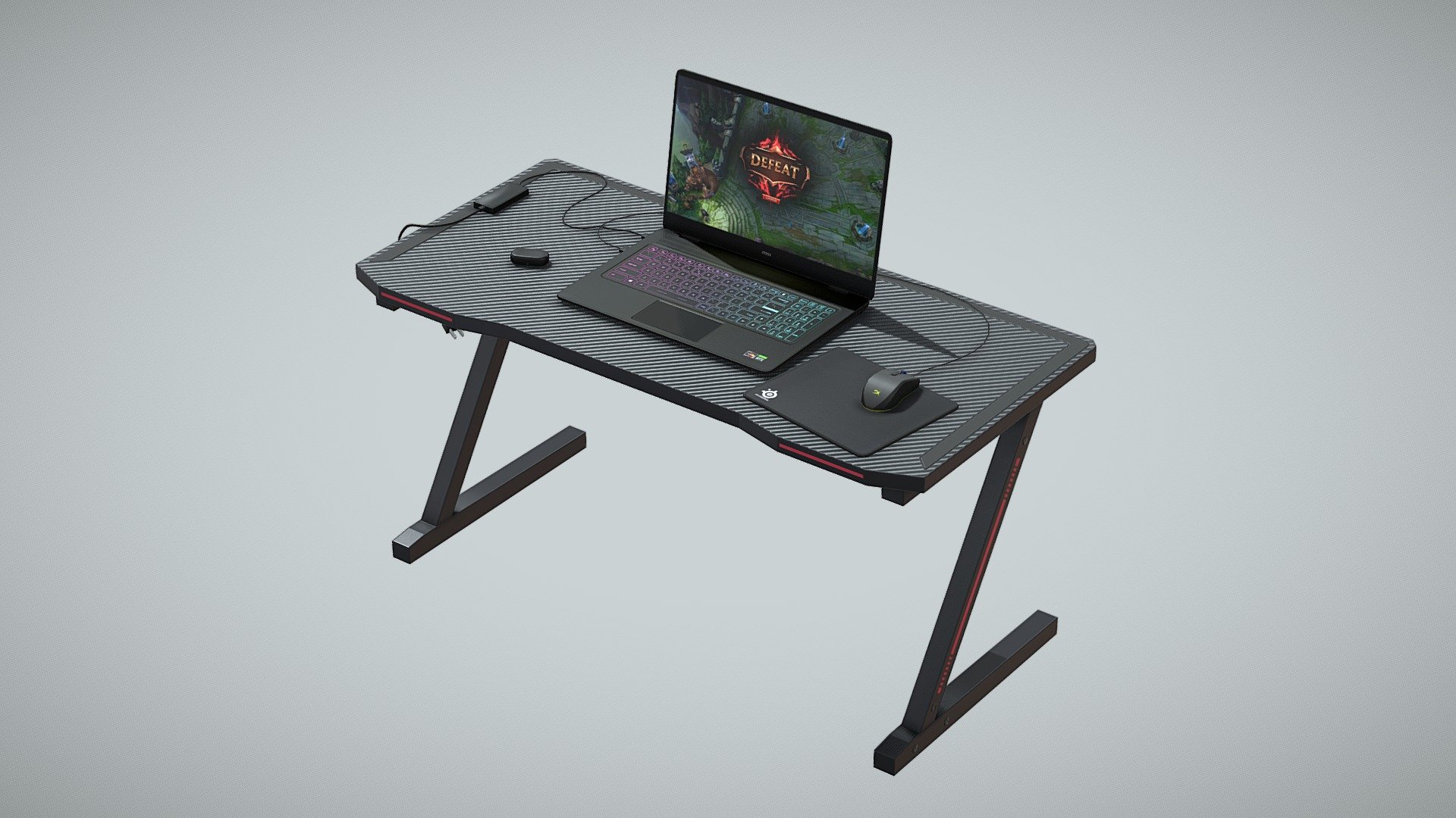 Low poly asset pack perfectly optimized and mapped to represent a higher polygon density. You can use it in VR, smartphone games, or environments where few polygons are needed. Intended for use in graphics engines such as Unity and Unreal Engine, with the current configuration of PBR materials.

Models:




Notebook: 914 tris.

Mouse: 1080 tris.

Mousepad: 44 tris.

Headphones: 396 tris.

Desk: 218 tris.

Textures:




Notebook: 2048 px.

Mouse: 2048 px.

Mousepad: 1024 px.

Headphones: 1024 px.

Desk: 1024 px.

Developed by Outlier Spa.