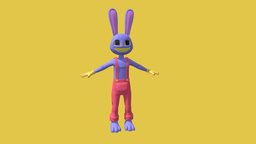 JAX From The Amazing Digital Circus - Fan Art jax, 3d, blender, animated, rigged, angeldart, digitalcircus, pomni, jaxxpomni, pomnidialgochistoso, glithc