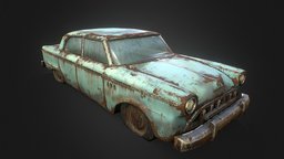 Old Rusty Car abandoned, sedan, vintage, wreck, rusty, 1950, rusted, american, grunge, farm, old, car, noai
