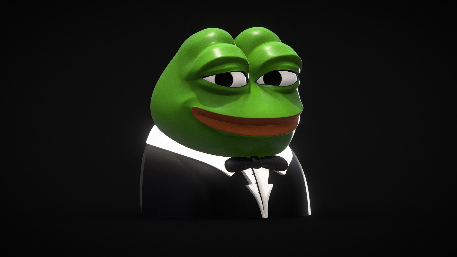 I also 3D print these for sale!  You will find me on Etsy with the name Aeon 3D.

Solid and confident pepe wearing a suit , faithful to the original, following my personal style.

Model features:




a single 4096x4096 texture

smoothable quad geometry

original .blend file, fully editable (detail up to 350k polys)

lowpoly (8.2k tris) version

high detail (114k tris) version
