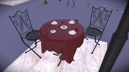 Street Light And Props Pack 2 lamp, paris, plant, wooden, pot, cafe, cloth, coffee, wine, table, spoon, metal, tablecloth, wineglass, croissant, streets, somewhere, expresso, substancepainter, substance, glass, chair, wood, street, gold, caffee, metalpot
