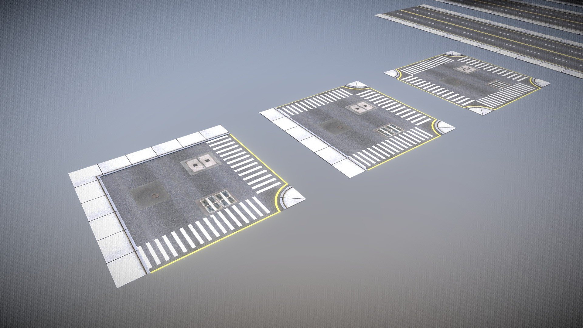 This modular road pack is designed to make road networks for 3D world related industry. You can use it to build the environment for games, animated shorts and architecture purposes.This pack is free so download and enjoy.