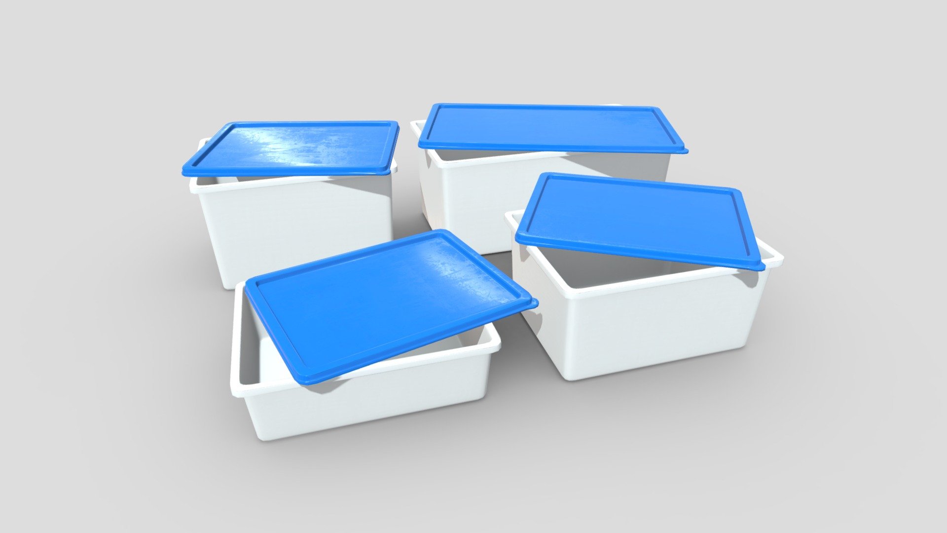 ‘In any shape your surplus food fit to preserve. It holds 3,75l and all are made of plastic.’

● 4096 x 4096 PBR textures

● normal map is baked from the high poly model

If you need help with this model or have a question – please do not hesitate to contact with me. I will be happy to help you.

Contact: plaggy.net@gmail.com

Formats: .fbx, .dae, .max, .obj, .mtl, .png, .glTF, .USDZ Polygon: 420 Vertices: 424 Textures: Yes, PBR (ao, albedo, metal, normal, rough) Materials: Yes UV Mapped: Yes Unwrapped UVs: Yes (non overlapping)