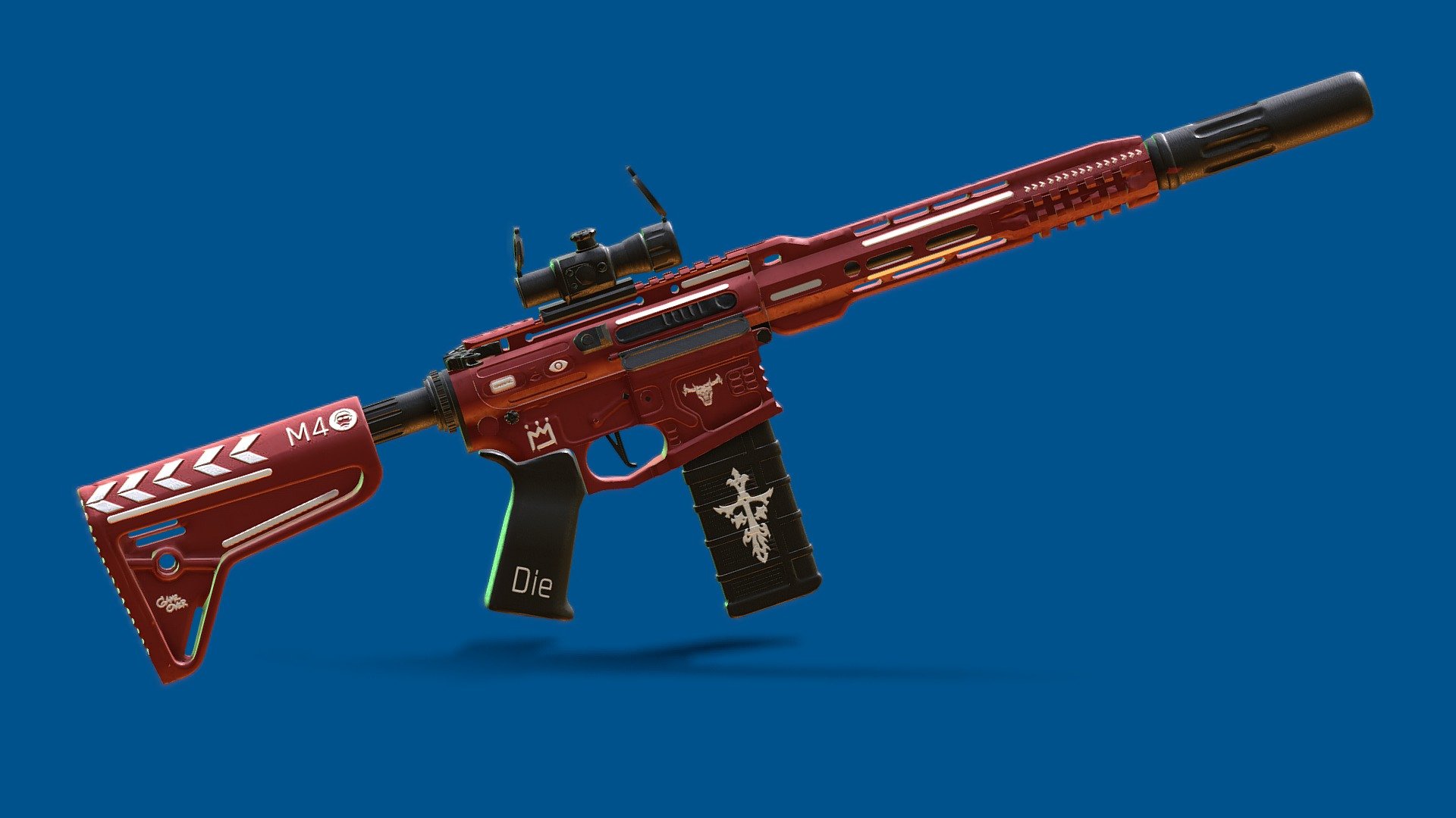 https://www.artstation.com/mwrad4

The M4/M4A1 5.56mm Carbine is a lightweight, gas operated, air cooled, magazine fed, selective rate, shoulder fired weapon with a collapsible stock. It is now the standard issue firearm for most units in the U.S. military .⚔🔫

The drawings on the gun, the reference is taken from the warface game..🕹🎨🖌

Full UV texture with 2k quality 🎞🎥

Base color , metallic , Normal , Roughness

Format : Fbx Polygons : 98648 📦

“My name is Mehrad and I am interested in character design and 3D works. My specialized software is cinema4d and I am also familiar with 3D max and blender. I hope you like it”