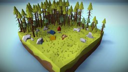 Low Poly Landscapes-Campsite - Unity Asset Pack tree, landscape, camping, gameprop, camp, game-art, props, game-ready, game-asset, assetstore, assetpack, game-model, campsite, asset-store, unity, unity3d, game