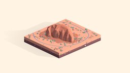 Cartoon Low Poly Uluru Landmark world, toon, australia, mountain, landmark, sight, park, national, nature, place, illustration, tourist, antonmoek, ayers, uluru, low-poly, cartoon, lowpoly, stone, rock
