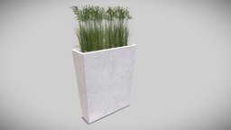Decorative vase with grass - Spatial ready green, plant, grass, high, pots, vase, furniture, poligon, 3d, lowpoly, model, decoration, sketchfab, leaves, download, simple, intrior