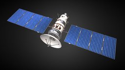 Communication Satellite bolts, blanket, satellite, pipes, thermal, metal, science, engine, solarpanel, cooling, uplink, antennas, 3dasset, downlink, model, animation, animated, space, gameready, noai