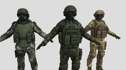 3 soldier low poly (outdated) soldier, solder
