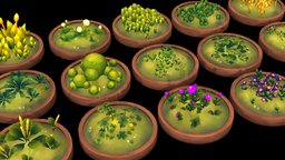 Plants_Common Weeds LowPoly green, grass, cute, plants, terrain, flower, garden, fbx, nature, moss, floral, dandelion, moutain, handpaintedtexture, weeds, environment-assets, cattail, nature-plants, handpainted, blender, lowpoly, blender3d, handpainted-lowpoly
