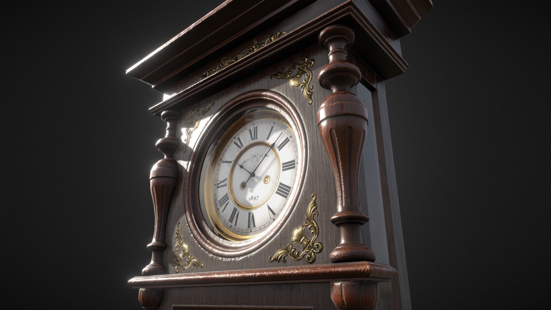 PBR clock in old fashioned style.