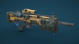 Xen SLR Rifle rifle, cyberpunk, substancepainter, substance, weapon, gun