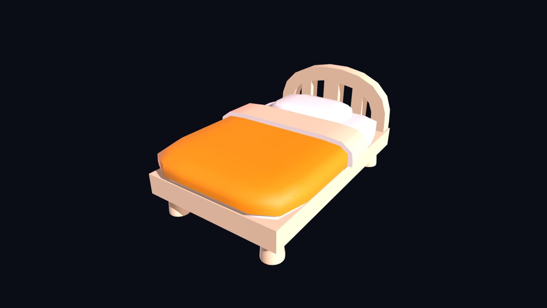a cartoon low poly bed for your game or project, free to use