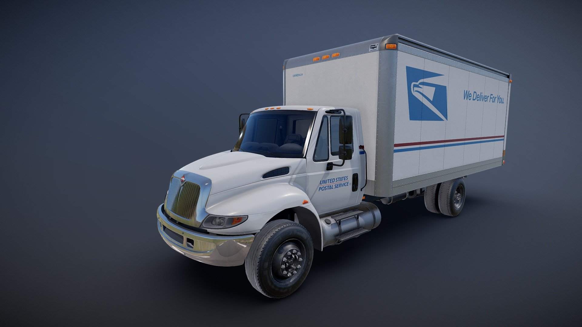 Mail box truck game ready model.

Full textured model with clean topology.

High accuracy exterior model

Different tires for rear and front wheels.

High detailed rims and tires, with PBR maps(Base_Color/Metallic/Normal/Roughness.png2048x2048 )

Model ready for real-time apps, games, virtual reality and augmented reality.

Asset looks accuracy and realistic and become a good part of your project.