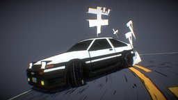 Drifting AE86 - Slow Motion Animated Version d, toyota, initial, sketchy, ryu, ae86, trueno, fog, npr, initiald, sketchfabweeklychallenge, toyota-ae86, cartoon, car, npr-nonphotorealistic, fogryu