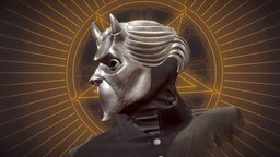 Nameless Ghoul: Unholy face, devil, pop, band, metal, mask, ghoul, satan, masked, nameless, heavymetal, substancepainter, blender, bust, zbrush, ghost, unholy, namelessghoul, musicband
