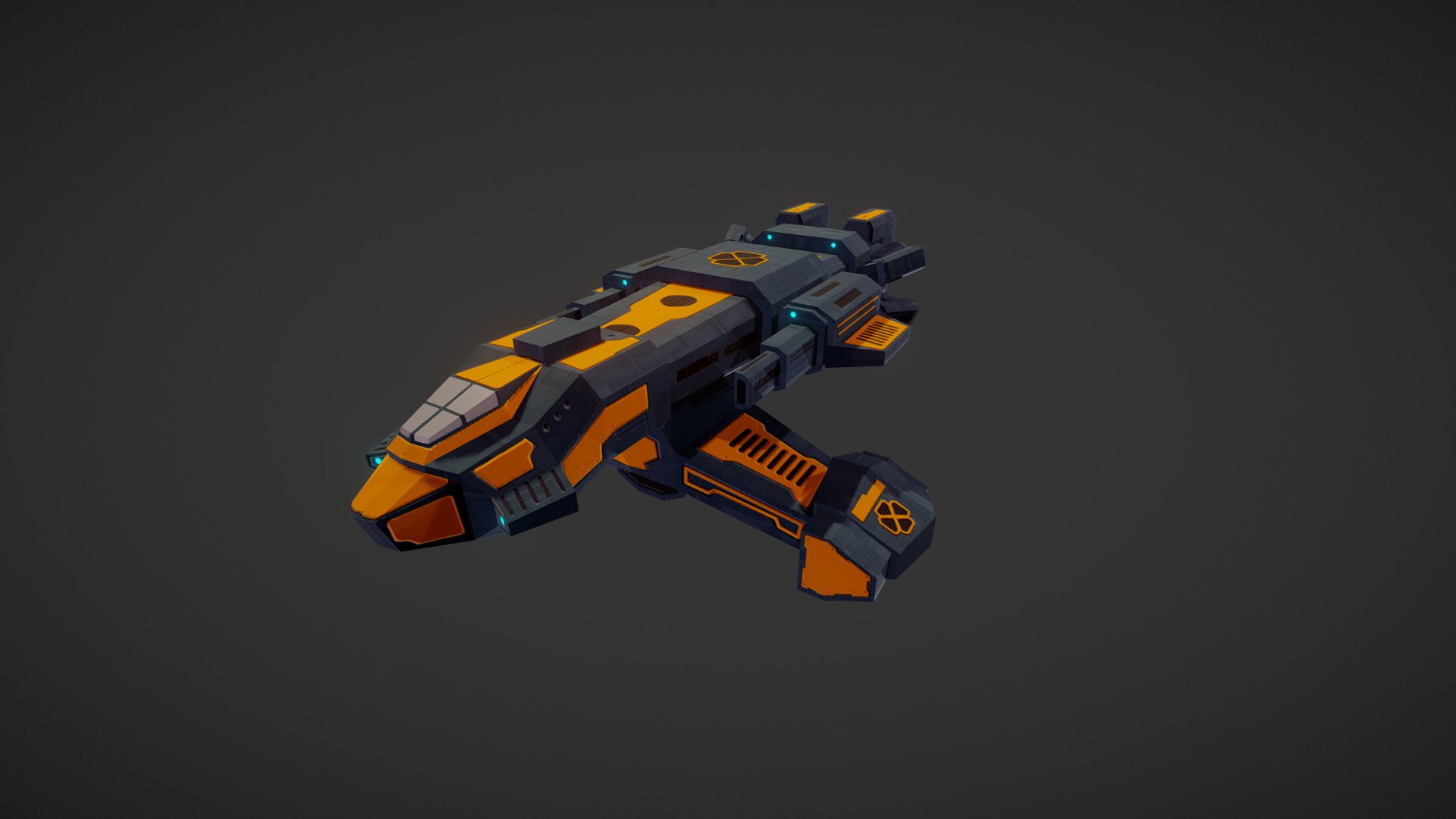 made using blender, Substance Painter.  Inspired by the Homeworld games and concept art.