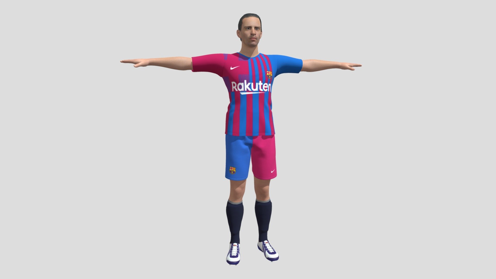 Soccer Player 3D model is a high quality, photo real model that will enhance detail and realism to any of your game projects or commercials. The model has a fully textured, detailed design that allows for close-up renders. 

• High quality polygonal model with detailed texture, correctly scaled for an accurate representation of the original object.
• Maya 2019 V-Ray and standard materials scenes
• No cleaning up necessary, just drop your models into the scene, Load the texture and start rendering.
• No special plugin needed to open scene.