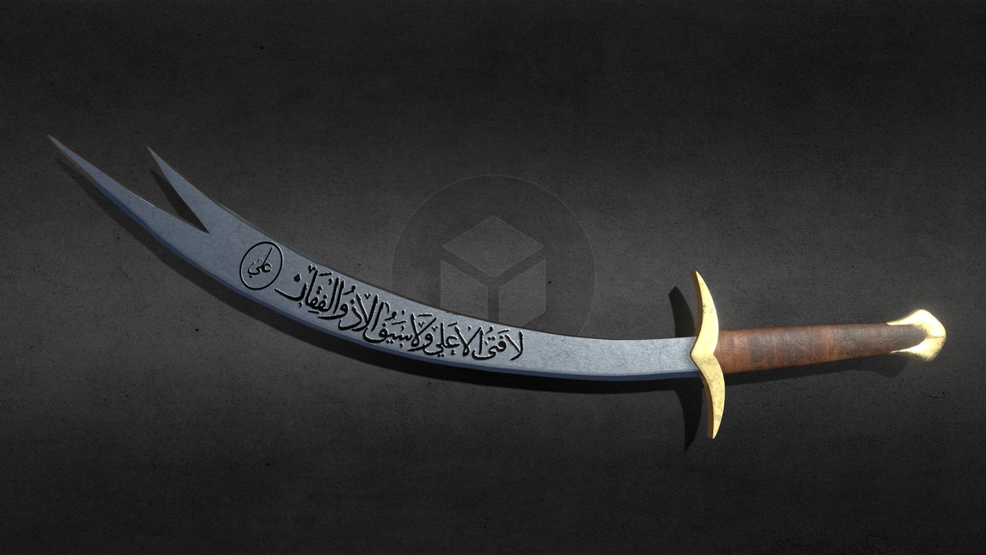 THIS IS A HISTORICAL SWORD OF HAZARAT IMAM E ALI R.A. THE ARABIC TEXT WRITTEN ON THE SWORD MEANS,
” There is no person like Ali,There is no sword like Zulfiqar “. 

The arabic letters are hand written textures. 

The sword is lowpoly and game ready + AR and VR compatible, 4K PBR TEXTURE MAP.

Please Rate my model after you purchase that will help a alot