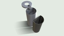 Animated Trash Can (High-Poly-Version) trash, outdoor, high-poly, metal, bin, prob, trash-can, vis-all-3d, 3dhaupt, software-service-john-gmbh, abfalleimer, pbr, street, blender-28
