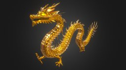 Chinese style Golden Dragon with PBR Workflow avatar, creatures, chinese, divinity, golden, game-prop, roblox, game-asset, game-model, deity, game-character, character, game, blender, pbr, dragon, mythical-beast, divine-reature