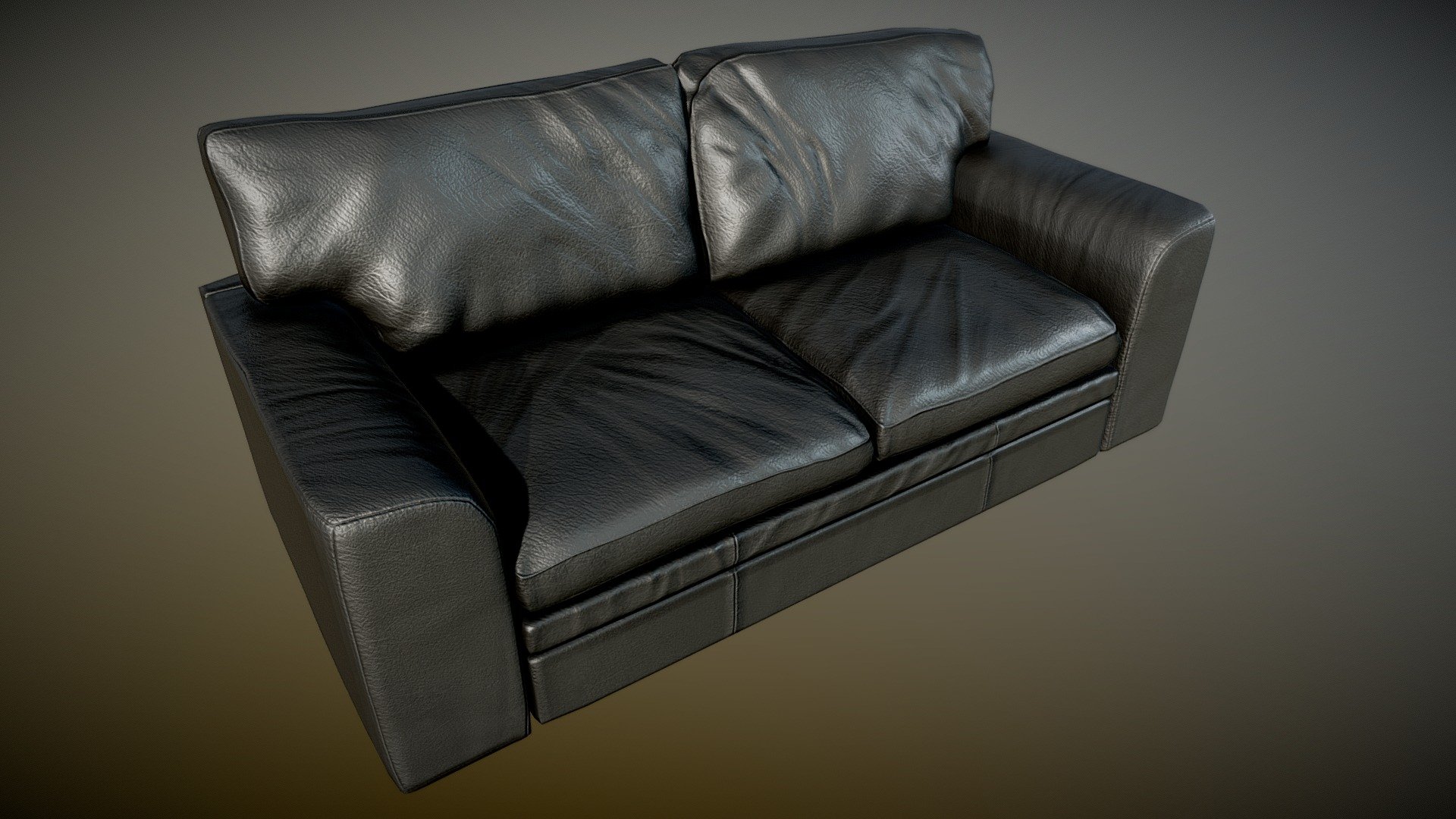 Old Clean Leather Couch Black - PBR

Very Detailed Low Poly Leather Couch / Sofa with High-Quality PBR Textures.

Fits perfect for any PBR game as Decoration, Furniture, especially in interior / home etc.

Created with 3DSMAX, Zbrush and Substance Painter.

Standard Textures
Base Color, Metallic, Roughness, Height, AO, Normal, Maps

Unreal 4 Textures
Base Color, Normal, OcclusionRoughnessMetallic

Unity 5/2017 Textures
Albedo, SpecularSmoothness, Normal, and AO Maps

2 x 4096x4096 TGA Textures for each style.

Please Note, this PBR Textures Only. 

Low Poly Triangles 

5634 Tris
2096 Verts

File Formats :

.Max2018
.Max2017
.Max2016
.Max2015
.FBX
.OBJ
.3DS
.DAE