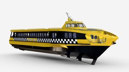 Fast Passanger ferry Yellow marine, yacht, powerboat, transport, class, vessel, shipping, cityscene, town, jet, route, ferry, maritime, watercraft, citymodel, passengers, recreational, vehicle, city, ship, boat, erry