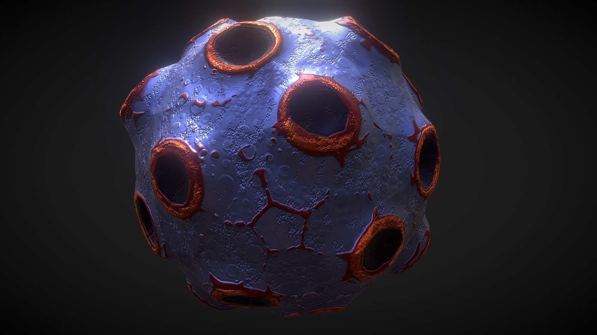 Cartoon Alien Planet, low poly game asset.