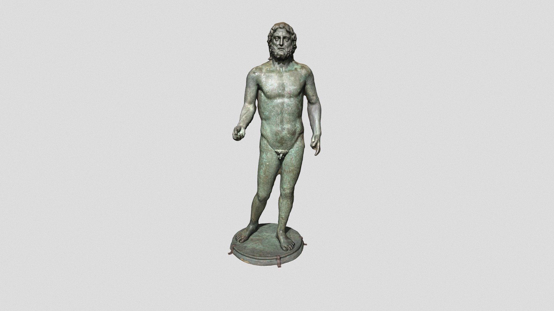 Statue de Neptune | Statue de Neptune

Statue en bronze représentant Neptune, dieu des eaux et des mers. Sur le modèle d’autres statues similaires mais mieux conservées, on peut supposer qu’il tenait un dauphin ou un poisson dans la main droite, et un trident dans la gauche.

Modèle réalisé à Lyon sur Agisoft Metashape à partir de 47 photos.

Bronze statue representing Neptune, god of the waters and seas. On the model of other similar but better preserved statues, it can be assumed that he held a dolphin or fish in his right hand and a trident in his left.

Model made in Lyon on Agisoft Metashape from 47 photos.