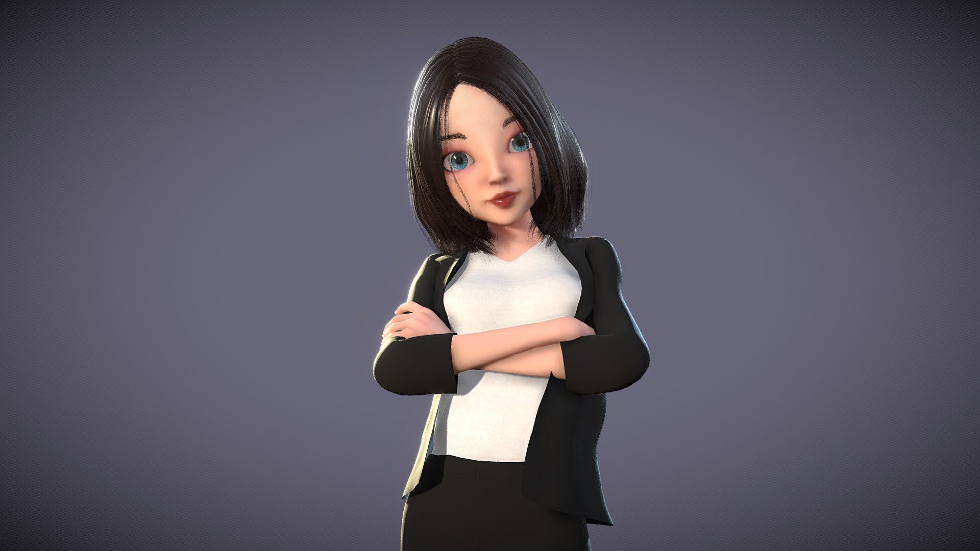 Original cartoon woman, beauty with binding ?

File formats:

Maya 2018 MB (Redshift2.5.48 renderer  binding humanIK binding)

Fang binxing (including model, bone, skin binding, binding expression) 

Map and material:

A total of 42 high resolution map, format of JPG. Body texture color size 4 k, highlights, such as normal mapping is 4 k. Maya scene Redshift is all models used in the material. 

Binding:

1) body had full binding, the action adjustable, can move freely zoom, satisfies the requirement of all kinds of animation. 2) have the motion capture HumanIK binding, binding with facial expression controller, convenient your animation process. 3) have a full facial binding controller system, controllable items as many as 176 species, 36 kinds of controller, 140 kinds of details expression controller Note, fully meet the demand of all kinds of animation.

Attachment contains a complete binding and rendering (including body binding, face binding, material rendering, etc.)