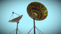 Satellite Dish tower, nasa, exterior, drawing, cell, paint, communication, urban, roof, astronomy, telescope, ufo, dish, satellite, cellular, external, metal, science, station, radar, net, grafitti, radiotelescope, mobile, building, radio, space, astronomic