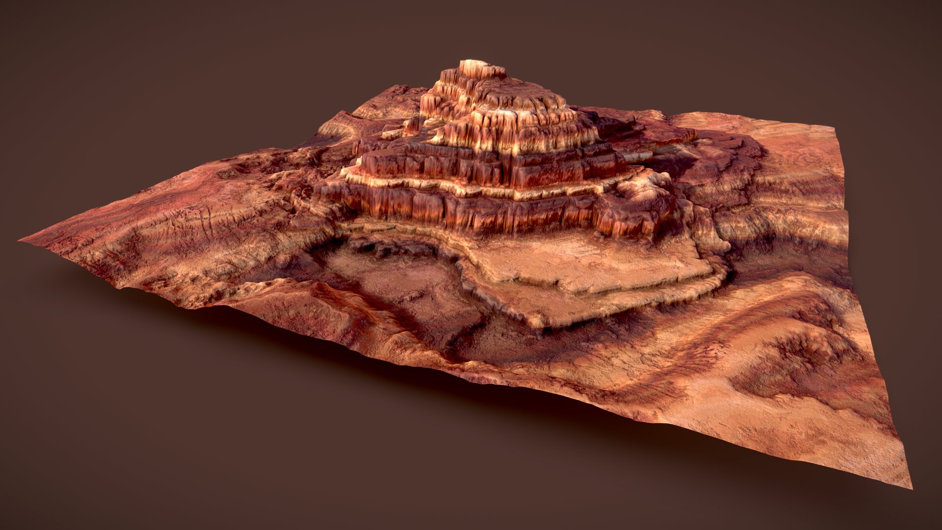 Sketch of a rocky terrace mountain with Gaea and Substance Painter