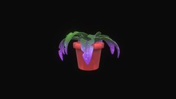 Stylized Alien Plant Pot plant, alien, lowpoly, sci-fi, stylized