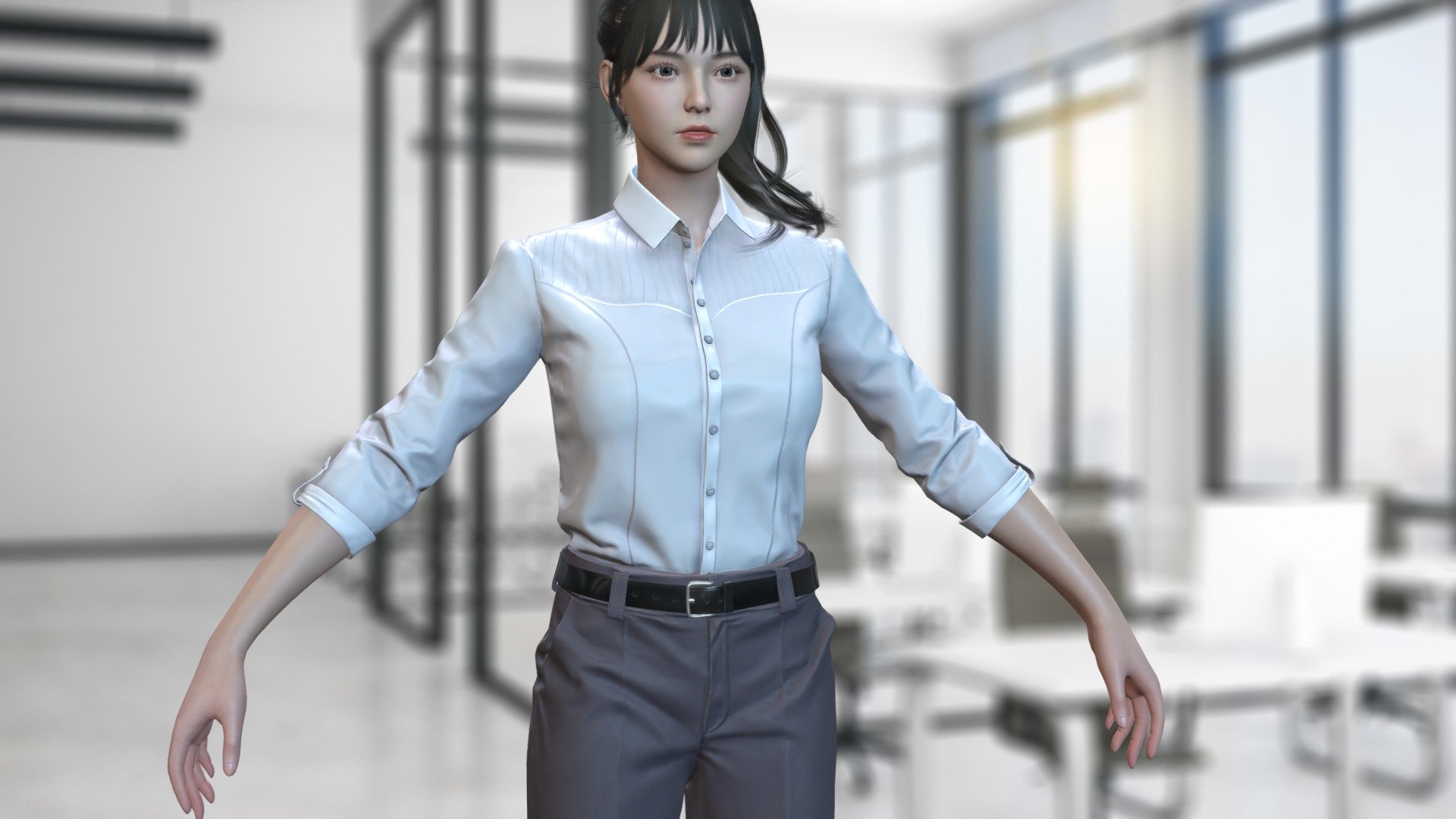 File Formats :

FBX .OBJ .Maya.max,Textures(tga format).

Maya version：2019

3ds Max version：2019

FBX,obj files is directly exported from maya。

Texture size ： PBR Face 4096, Body 4096 Eyes 512  Eyelashes512 Hair 4096 shirt2048 Trousers2048 Shoes 2048 

Hope u like my work~Have a nice day~