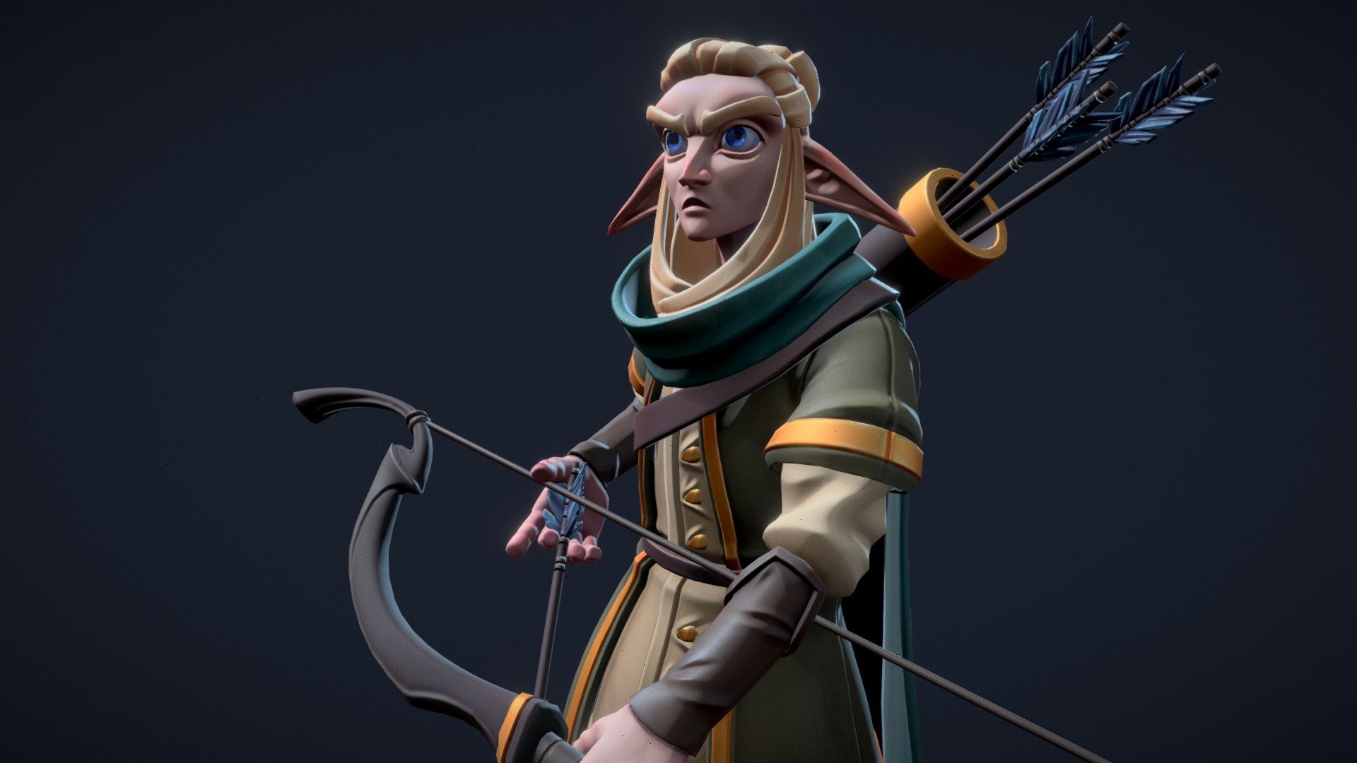 Behold: A lad. He's very pointy. 
The concept belongs to Florian Devos, it was love at first sight:
https://www.artstation.com/artwork/8wnDR6

A big, warm hug to the stylized team for always making classes amazing. I can't believe it's over :')