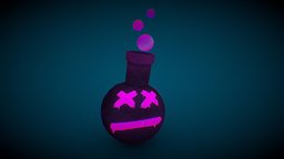 Handpainted pink cartoon potion pink, potion, arcane, handpainted, fantasy