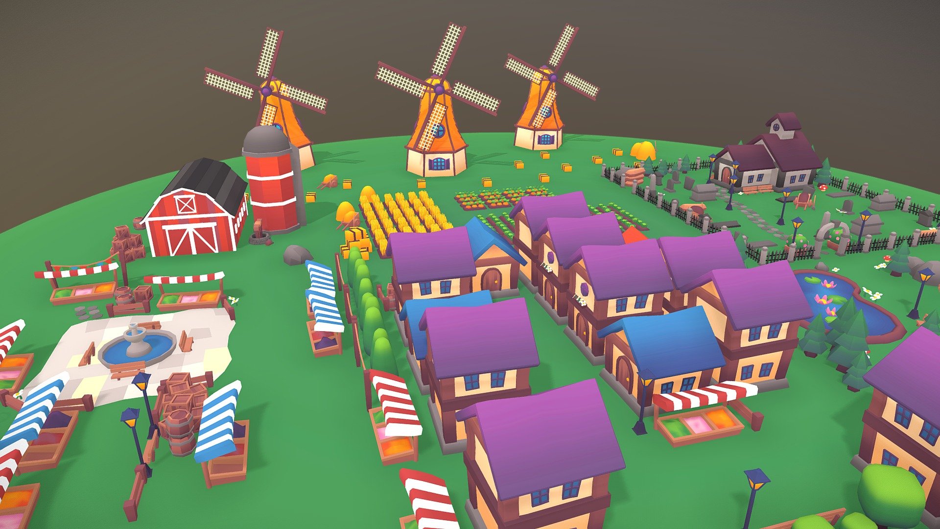 Made this town / village asset pack set for an unsuccessful game prototype
https://imwolfgang.itch.io/picture-cross-towns

Totally free to download in the hope you can get good use out of them than I did!