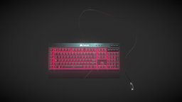 Corsair Gaming K55 RGB Keyboard prop, props, substancepainter, gameart, hardsurface, 3dmodel, keyboard, maya2022