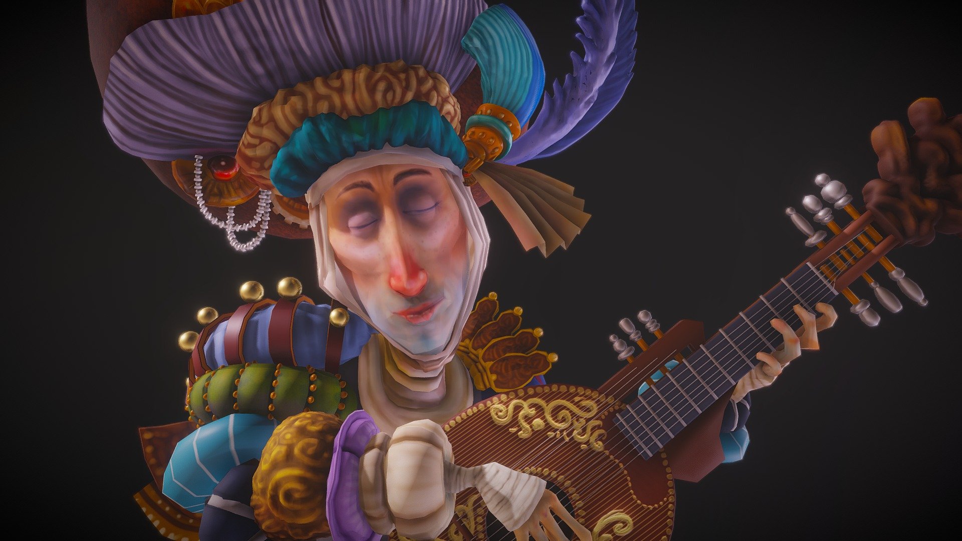 The model is I made when I began to use Blender first time in 2016. The character setting is based on the illustration of James C Christensen.