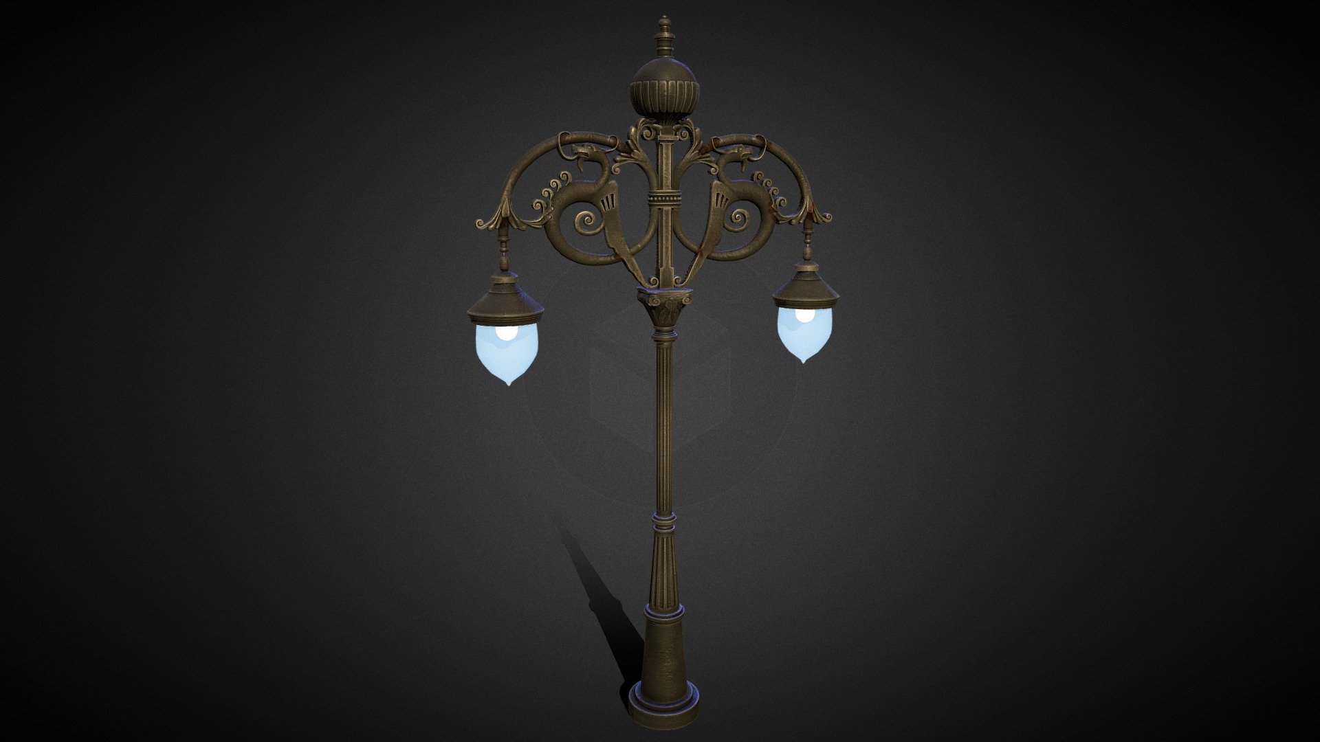 This is a high res street light that is suitable for use as a normal bake onto a lower res model or it is suitable for use in print or on film. It has PBR Textures.