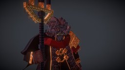Mohg, Lord of Blood pixel-art, blockbench, low-poly, voxel, mogh