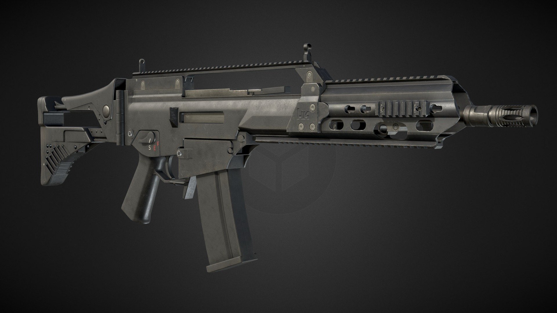 A modernized version of the G36K rifle.

25k tris
4k textures