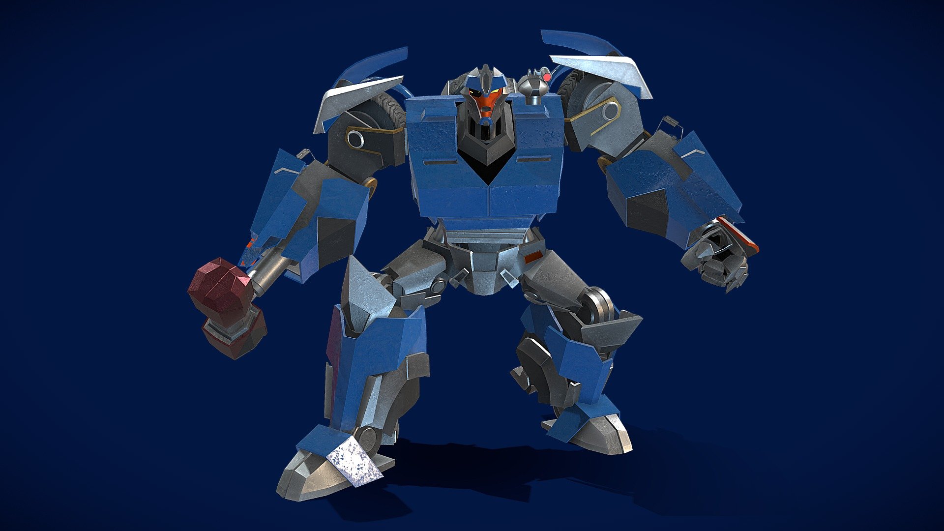 3D model rig of Breakdown, a Decepticon from the Transformers Prime series. With rigging and PBR materials, ensuring appropriate usability for animations and games.

The native file type is BLEND as it was created with Blender, however with OBJ, FBX as well as PBR textures provided, it will work with any 3D programs.

All rights of the Transformers brand belongs to Hasbro.

&mdash;NOTES&mdash;
For a more in depth look of the purchasable package, check out the portfolio post: https://www.artstation.com/artwork/aYLJk2

&mdash;DETAILS&mdash;

In this package includes:





Blender file (.BLEND) with armature rigging, proper materials and PBR textures set up.




PBR textures in 4K, including these maps: Color, Metallic, Specular, Roughness, Emission.




OBJ and FBX files.



The model in Blender project file also completed with Crease edges and therefor, subdivision ready.

Thank you for your support of my products and look out for more soon.
